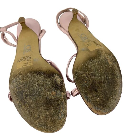Pink Butterfly Sandals 10 Strappy Ankle Y2K Small Heel Vintage CB Collections - Picture 10 of 10